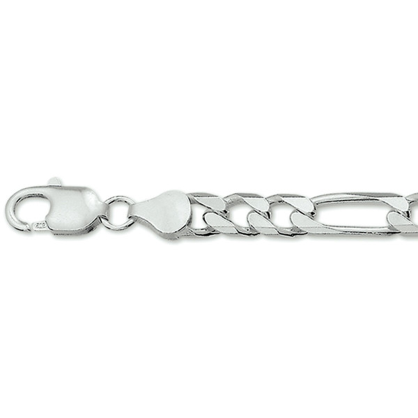 Zilveren Herenarmband Figaro 22cm