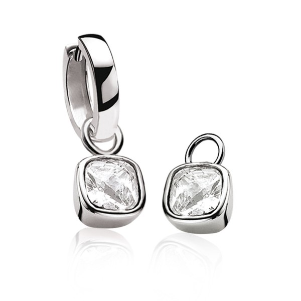 Zinzi - Zilveren Creoolhangers ZICH190w Zirkonia