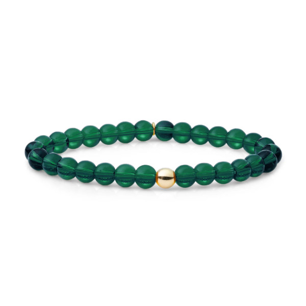 Sparkling Petrol Green Quartz Saturn armband SBG-GEM52-ADD-6MM