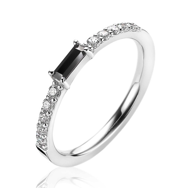 ZINZI Luxe aanschuifring Baquette Geslepen Zwarte Zirconia ZIR2133Z60