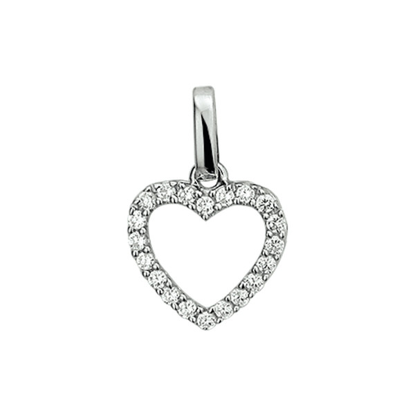 Zilveren Hanger Hart zirkonia's