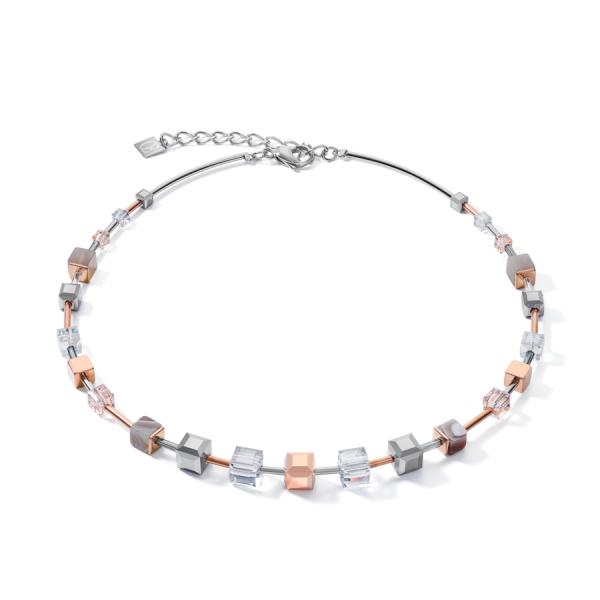 Coeur de lion - Collier GeoCube 5061101631 Swarovski & Agaat