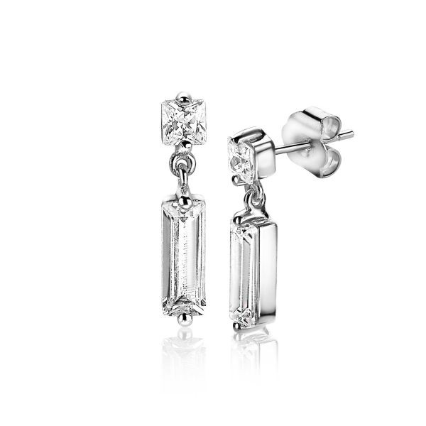 Zinzi - Zilveren Oorsieraden ZIO2056 Zirkonia Staafjes