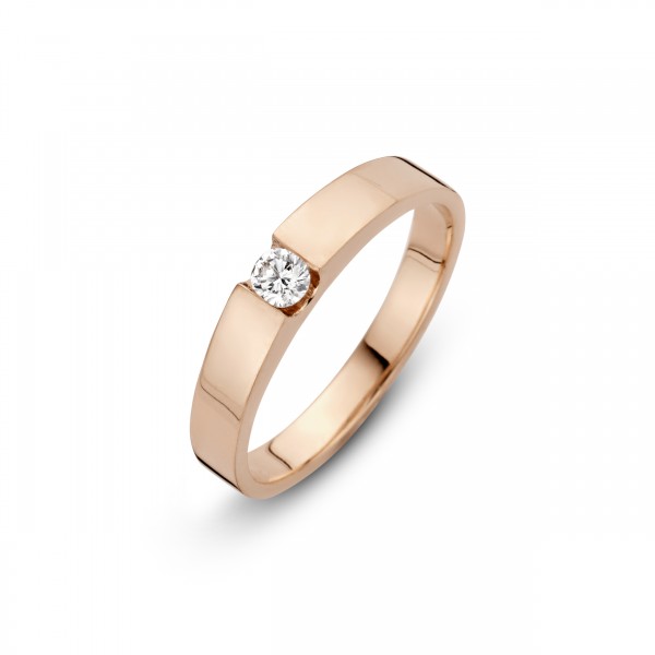 Briljant - Stretto Roségouden Damesring 0,20crt Diamant