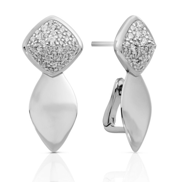 Sparkling Jewels - Zilveren Edge Oorbellen EAS05-CZ Zirkonia