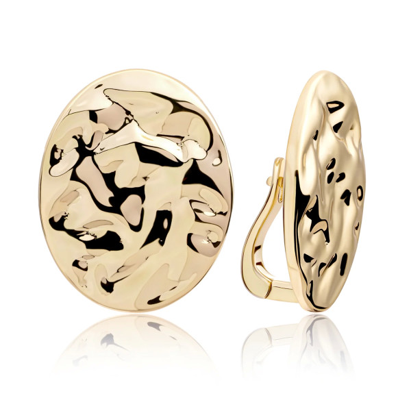 Sparkling Jewels Round Clip Oorbellen Goudkleurig EAG26