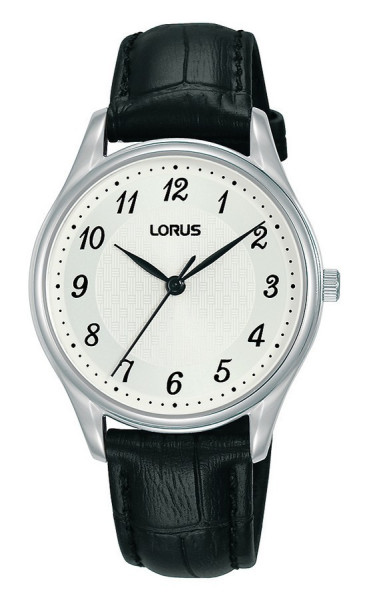 LORUS Dameshorloge Zilverkleurig-Zwart 32 mm met lederen band RG231UX9