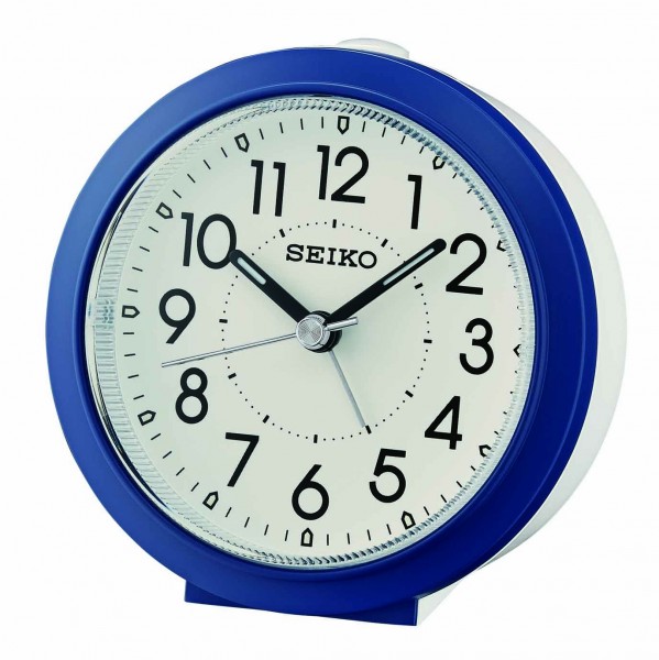 Seiko Wekker QHE174L - wit/blauwe kunststof kast