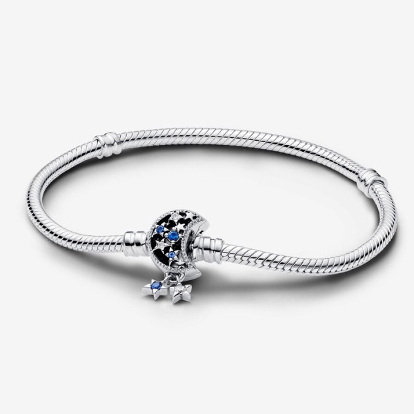 Pandora Moments Sprankelende Snake Chain Armband met Maansluiting 592819C01-18