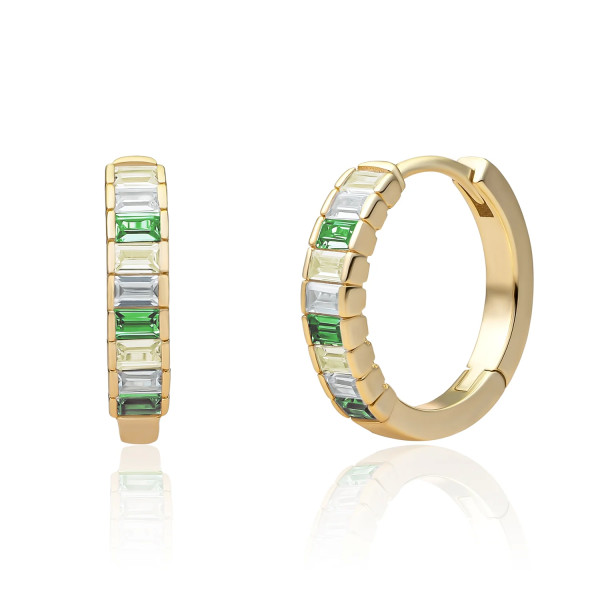 Sparkling Jewels Goudkleurige Creolen Green Hues EAG23-CZ03 verguld