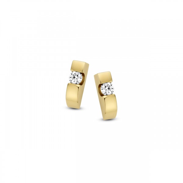 Briljant - Stretto Geelgouden Oorknoppen 2x0,05crt Diamant