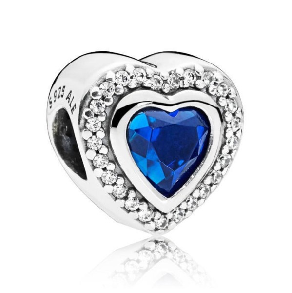 Pandora - Zilveren Bedel 797608NANB Zirkonia Hart Blauw