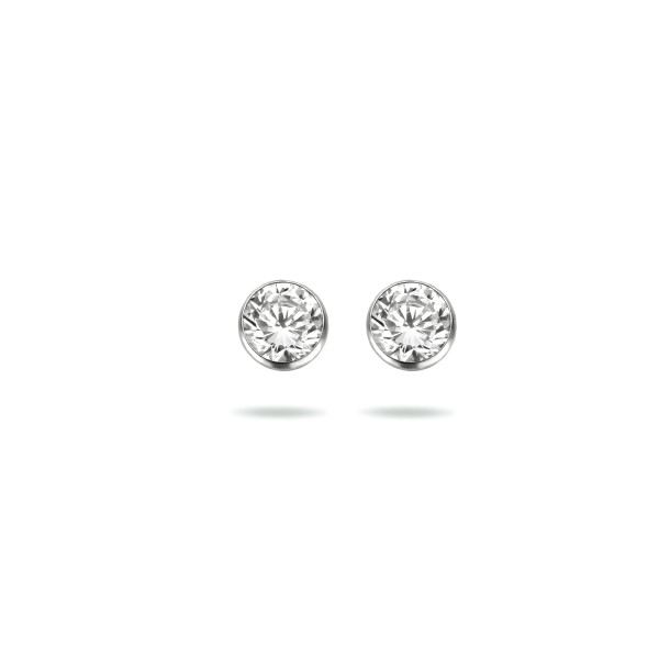 Oorknoppen Zilver Zirkonia Rond 5mm