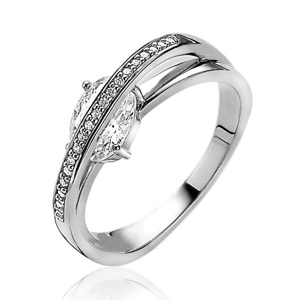 Zinzi - Zilveren Ring ZIR2190-56 Luxe Cross-Over