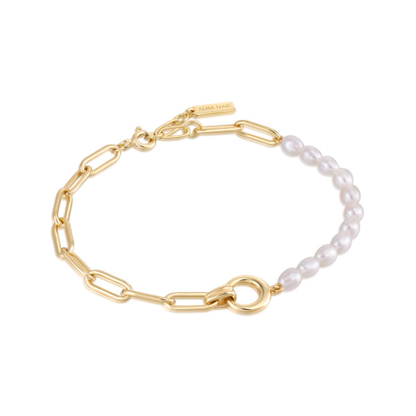 Ania Haie Pearl Chunky Link Chain armband B043-02G