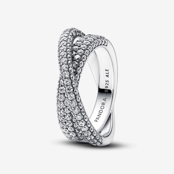 Pandora Timeless Pavé Gekruiste Dubbele Bandring 193022C01-56