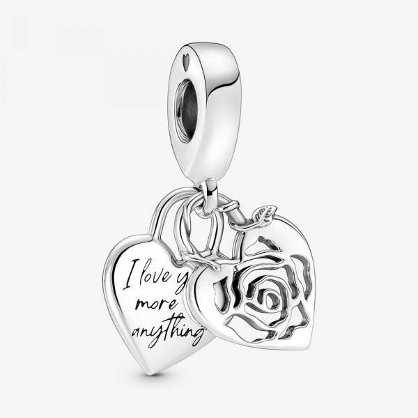 Pandora Moments - Hangbedel Roos Hart Hangslot 790086C00