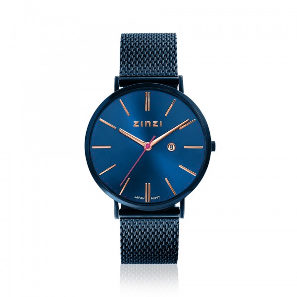 Zinzi Retro ZIW414M Dameshorloge Blauw + Gratis Zinzi Armbandje