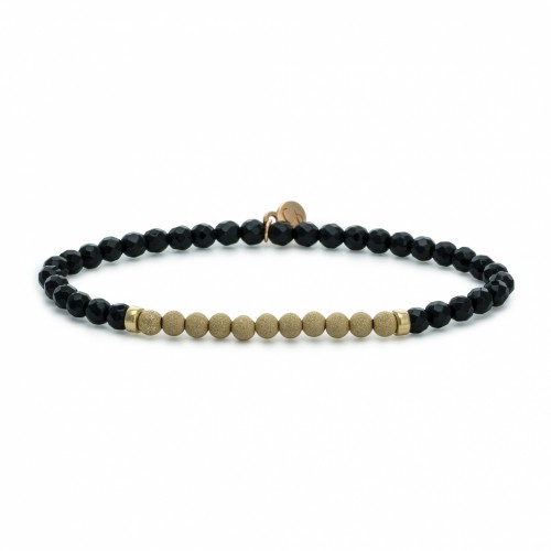 Sparkling Jewels Additional Damesarmband SBG-GEM07-3mm-CHAM Onyx Verguld Zilver