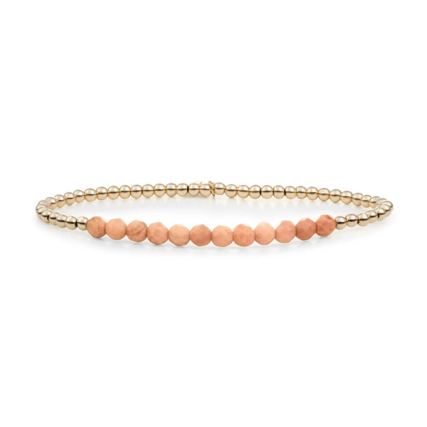 Sparkling Jewels - Universe Armband SBG-GEM32-3MM-LINE Peach Rhodonite