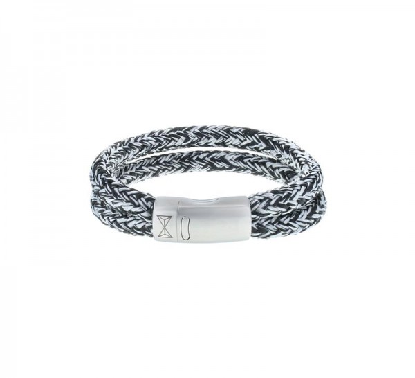 Aze Jewels - Armband AZ-BT002-C-210 Dubbel Polyester - Zwart/Grijs