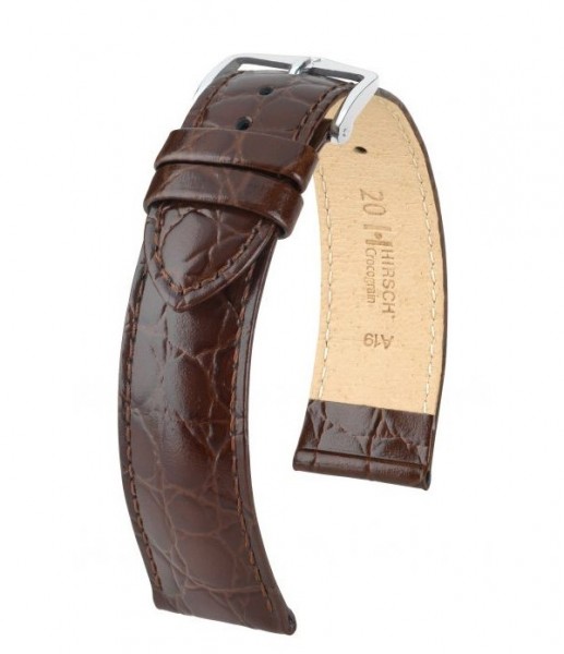 Hirsch Crocograin Horlogeband Bruin 22mm
