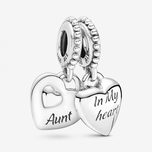 Pandora - Zilveren People Bedel 799188C00 Aunt en Niece Split Heart