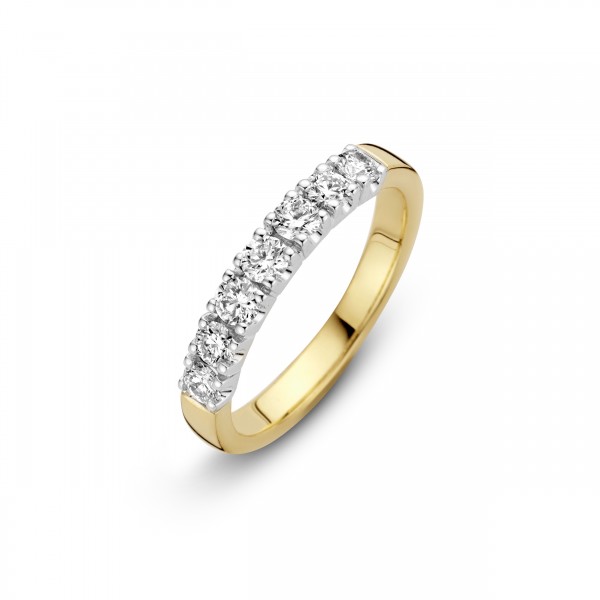 Briljant - Memoire Gouden Damesring 7x0,03crt Diamant