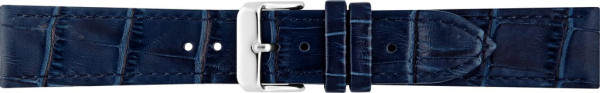 Horlogeband met fijne Alligator print Marine Blauw 00046460 16 mm