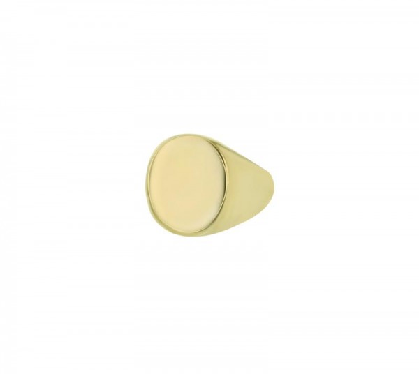 Aze Jewels - Stalen Ring AZ-RG002-D-019 Goudkleurige Zegelring