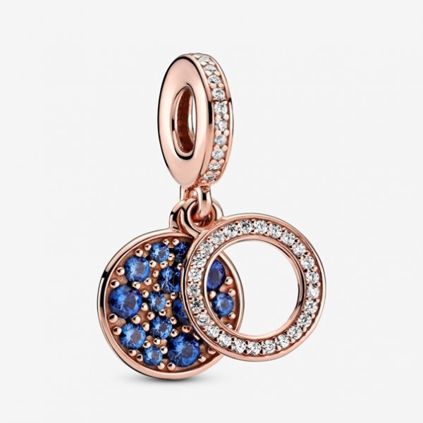 Pandora - Zilveren Colours Bedel 789186C01 Rosékleurige Sparkling Blue Disc