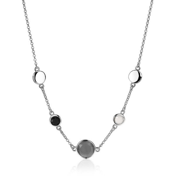Zinzi - Zilveren Collier ZIC2109 Ronde Kleurstenen