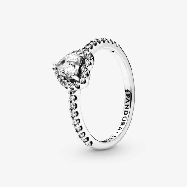 Pandora Verhoogd Hart Ring 198421C01-48