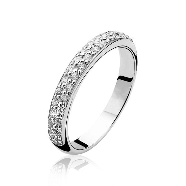 Zinzi - Zilveren Ring ZIR881-60 Rond met Zirkonia's
