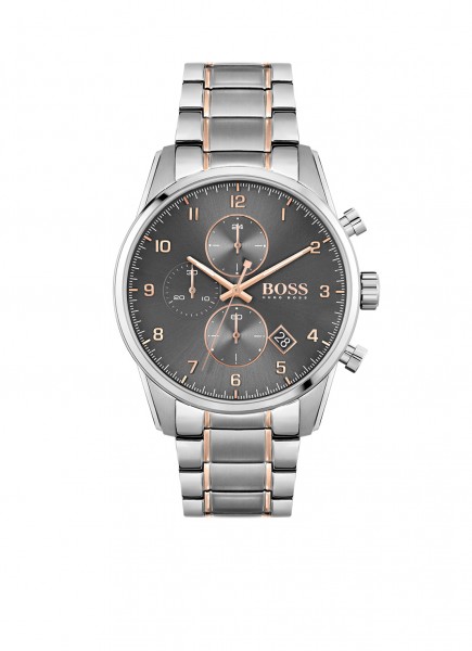 Hugo Boss - Skymaster Chronograaf HB1513789 Herenhorloge - Zilverkleurig