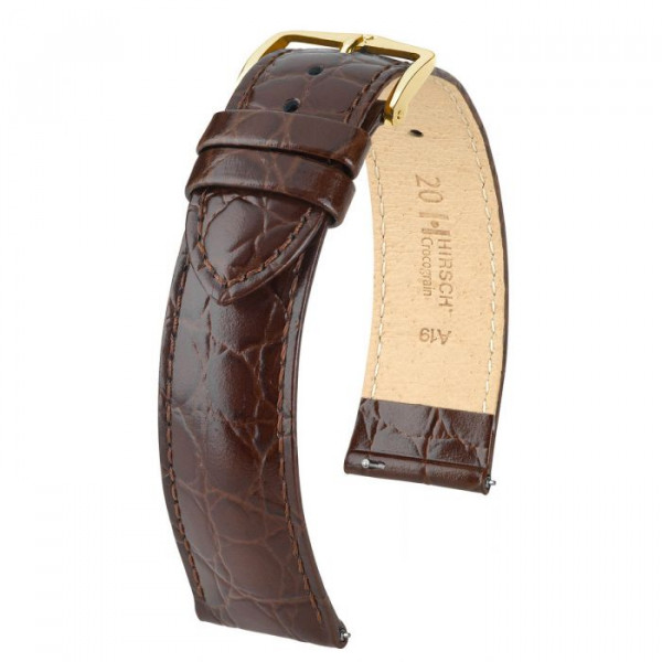 Hirsch Crocograin Horlogeband Bruin 18mm