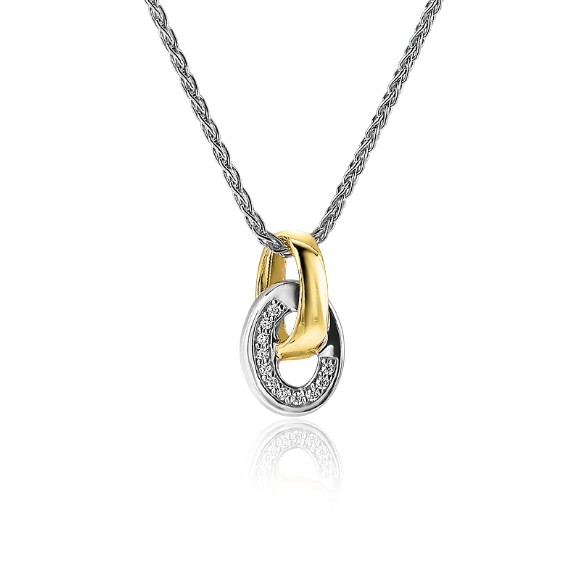 Zinzi - Zilveren Hanger ZIH2191 Bicolor - Zirkonia