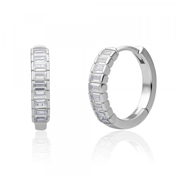 Sparkling Jewels - Baguette Creolen EAS23 Zilver