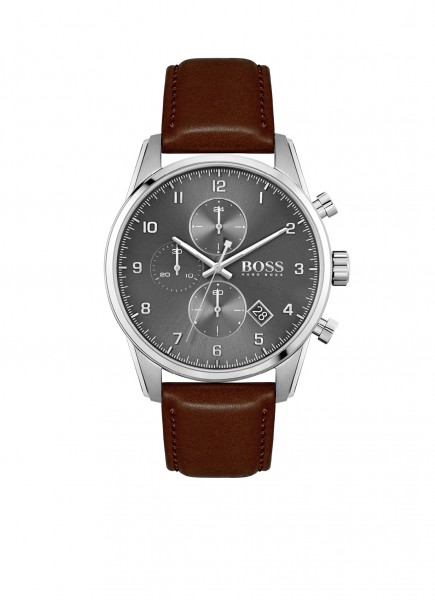 Hugo Boss - Skymaster HB1513787 Herenhorloge - Bruin Leer