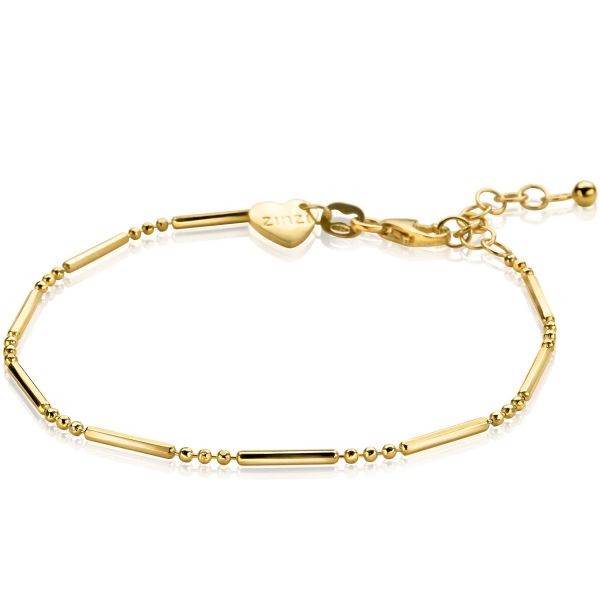 Zinzi - Zilveren Armband ZIA1452G Goudkleurig Fantasie Staafjes