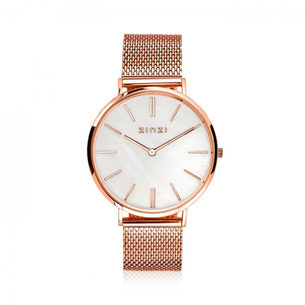 Zinzi - Retro ZIW418M Dameshorloge - Rosékleurig + Gratis Zinzi Armbandje