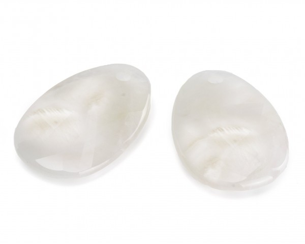 Sparkling Jewels Oorsieraad Gemstone EAPEARL-OV Facet Oval Pearl Drops