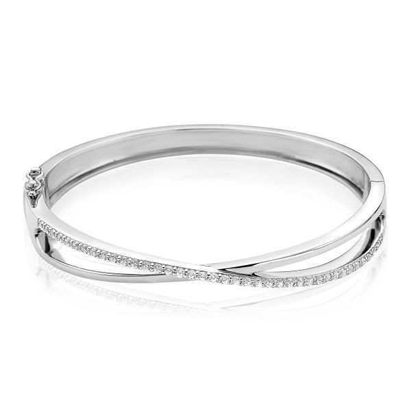 Zinzi - Zilveren Armband ZIA1569 Cross-over Zirkonia's