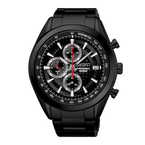 Seiko - Chronograph Herenhorloge SSB179P1 Quartz - Zwart
