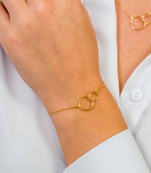 Zinzi - Gouden armband ZGA115 Open Rondjes In Elkaar