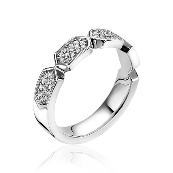 Zinzi Ring Zeshoek ZIR1788-56 Zilver Zirkonia