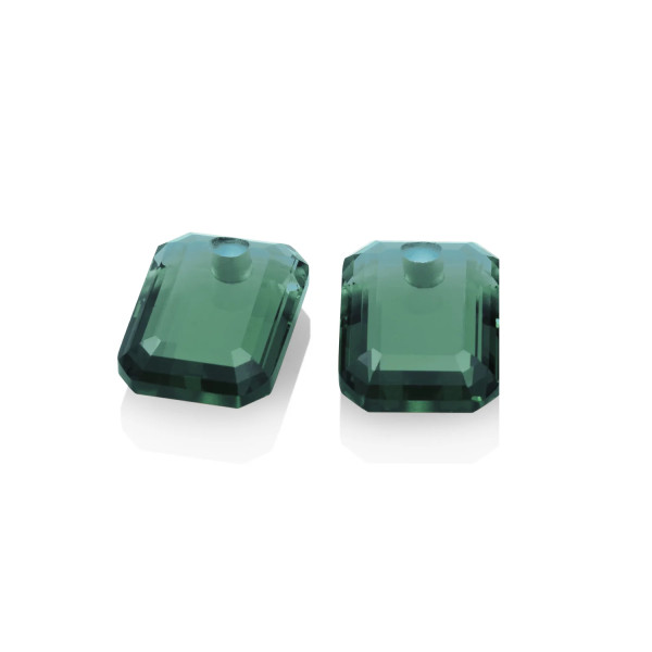 Sparkling Jewels Petrol Green Quartz Baquette Oorbel EdelsteenEAGEM52-EC