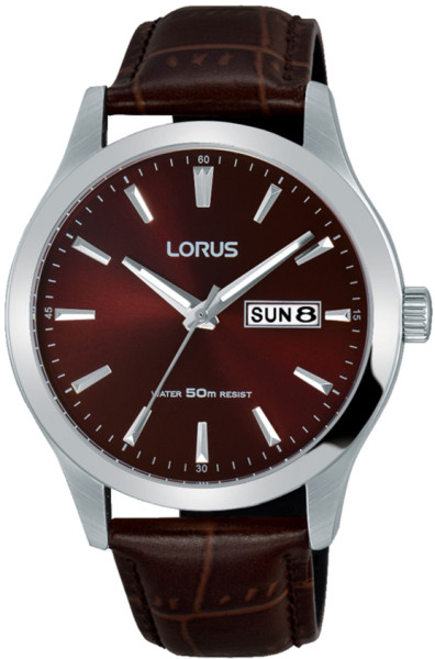 LORUS Herenhorloge met bruine wijzerplaat RXN31DX5