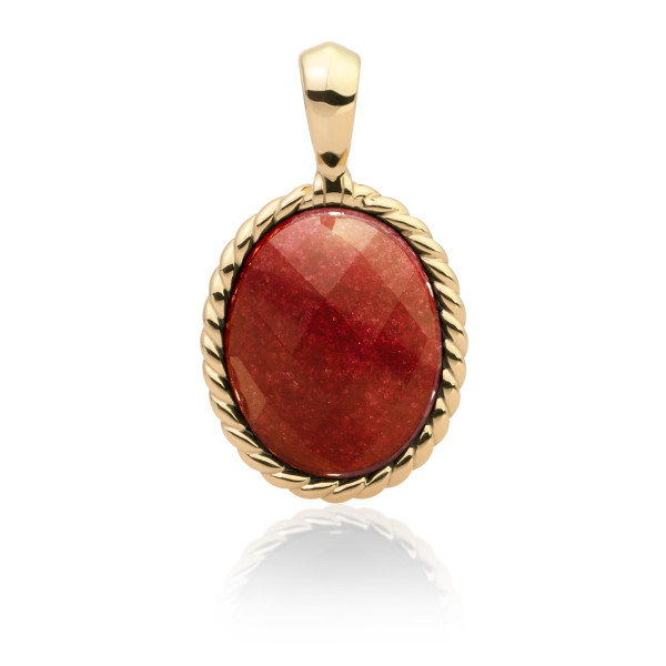 Sparkling Jewels hanger Goudkleurig met Red Coral Twist SPG21-G45