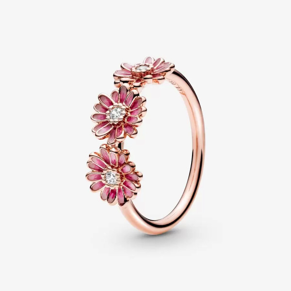 Pandora Roze Madeliefjes Trio Ring 188792C01-56